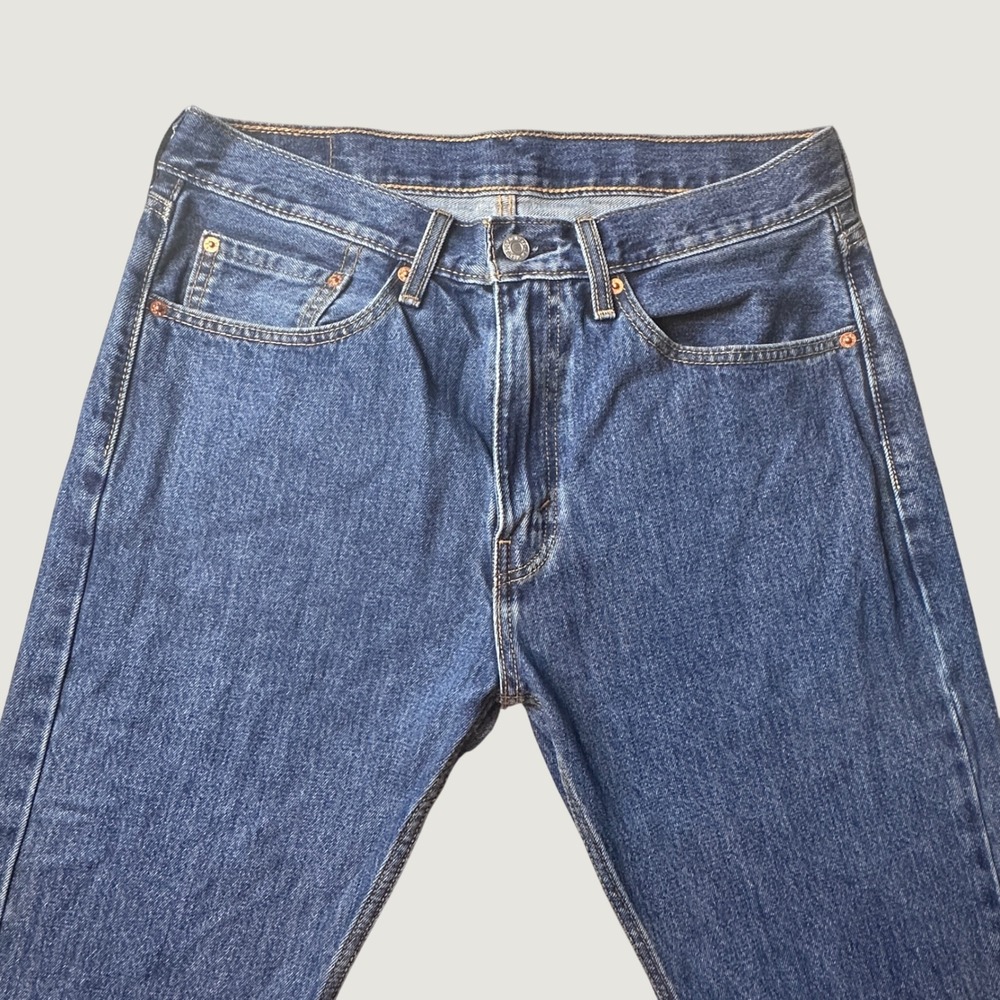 Levi's 505 Jeans Mens 34x30 Regular Fit Blue Medium Wash Denim Cotton Workwear